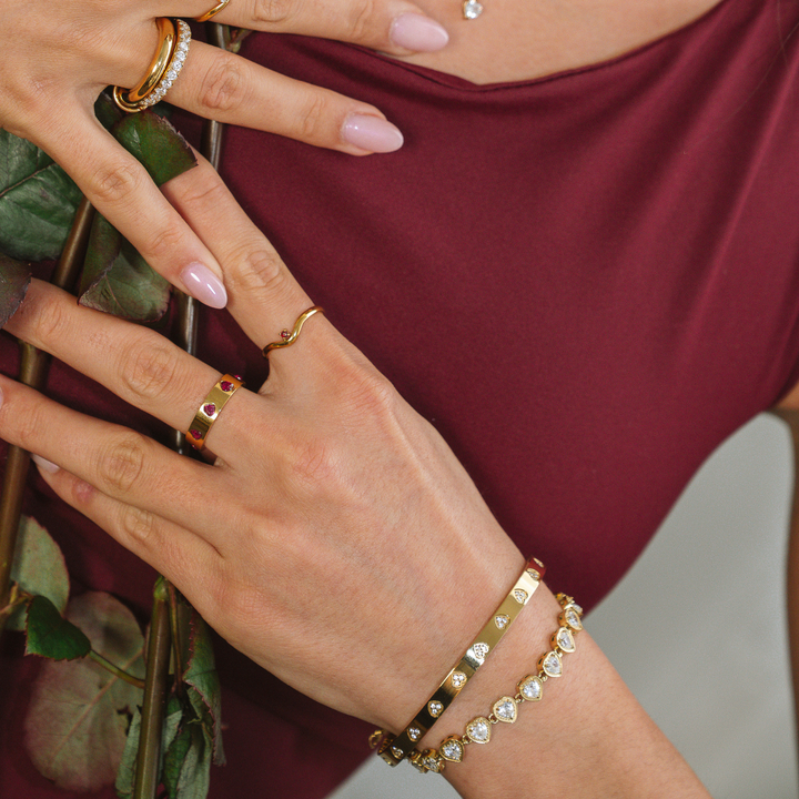 Primavera | Bracciale rigido placcato oro