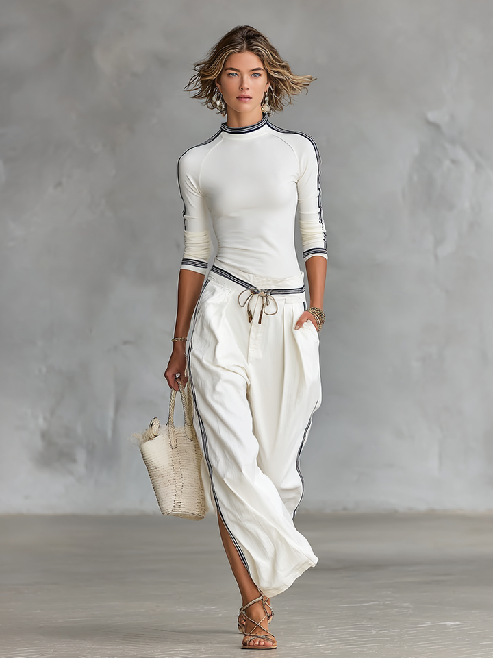 Adriana – Completo athleisure con t-shirt e pantaloni larghi
