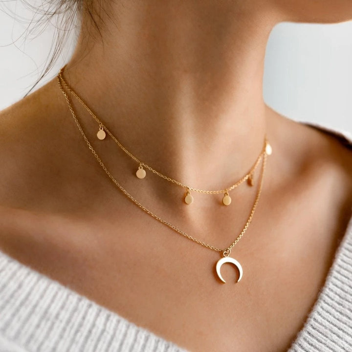 Lunetta | Collana dorata con motivo a luna