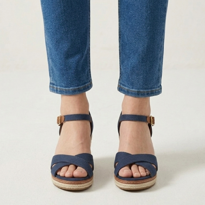 Irene - Sandalo Donna Comfort con Zeppa