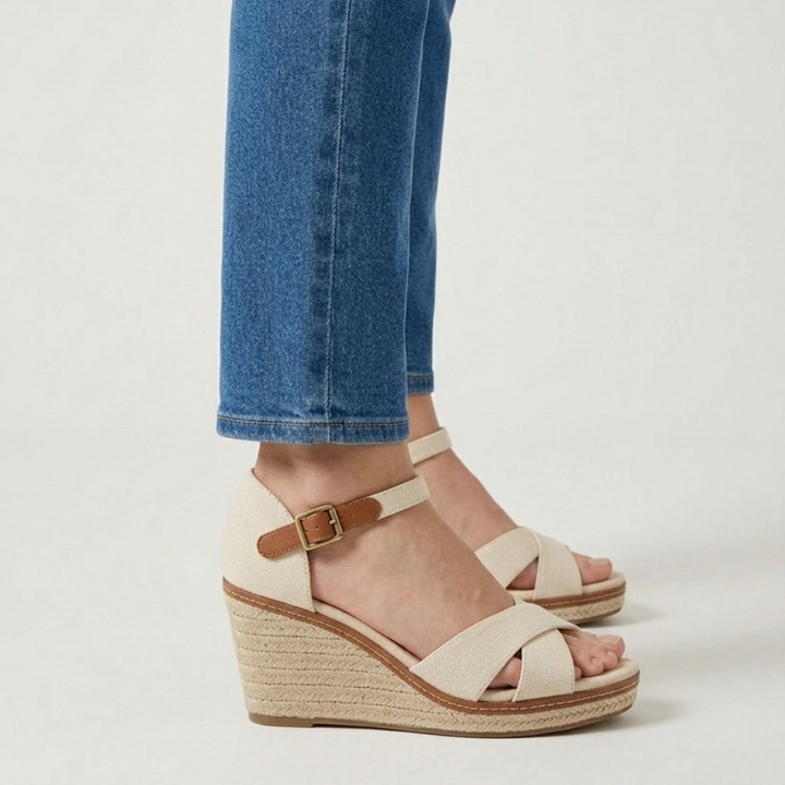 Irene - Sandalo Donna Comfort con Zeppa