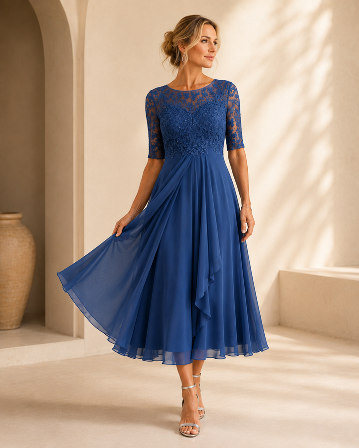 Nerina | Abito Elegante in Pizzo e Chiffon