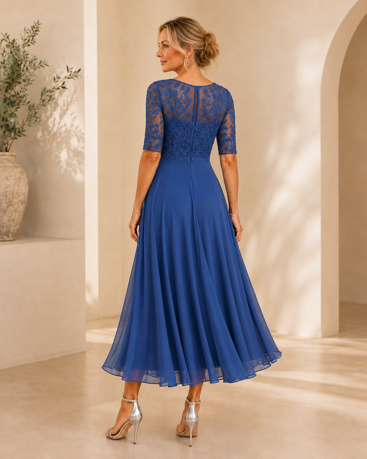 Nerina | Abito Elegante in Pizzo e Chiffon