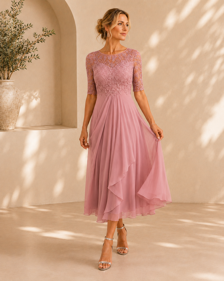 Nerina | Abito Elegante in Pizzo e Chiffon