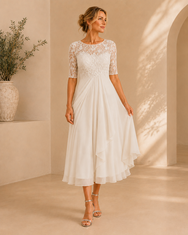 Nerina | Abito Elegante in Pizzo e Chiffon