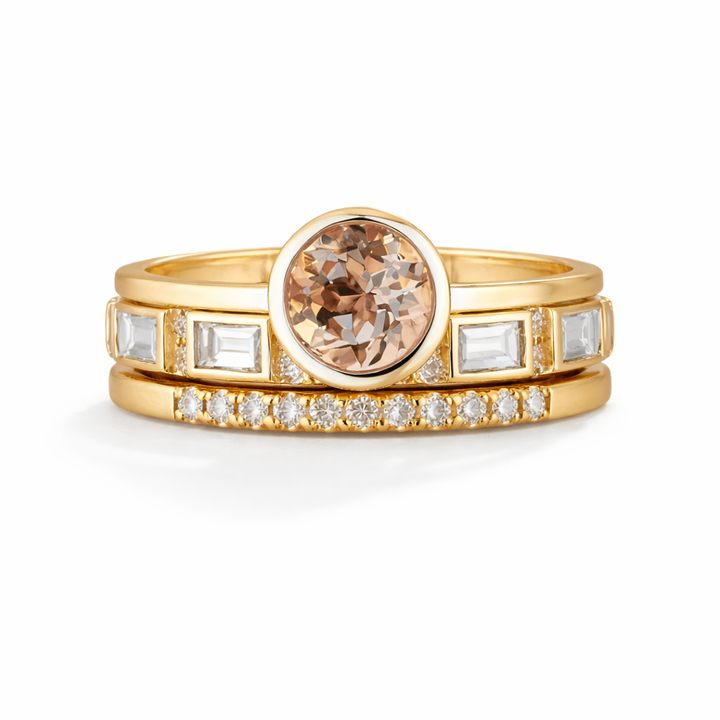 Anello in cristallo dorato
