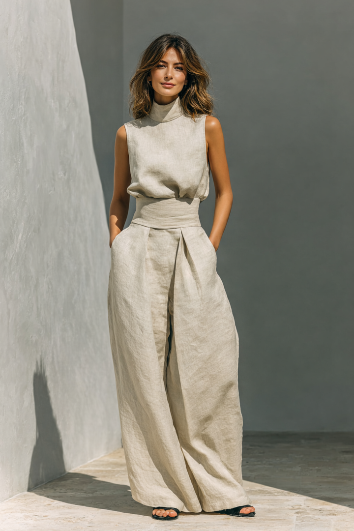 Teodora – Completo due pezzi donna in cotone e lino
