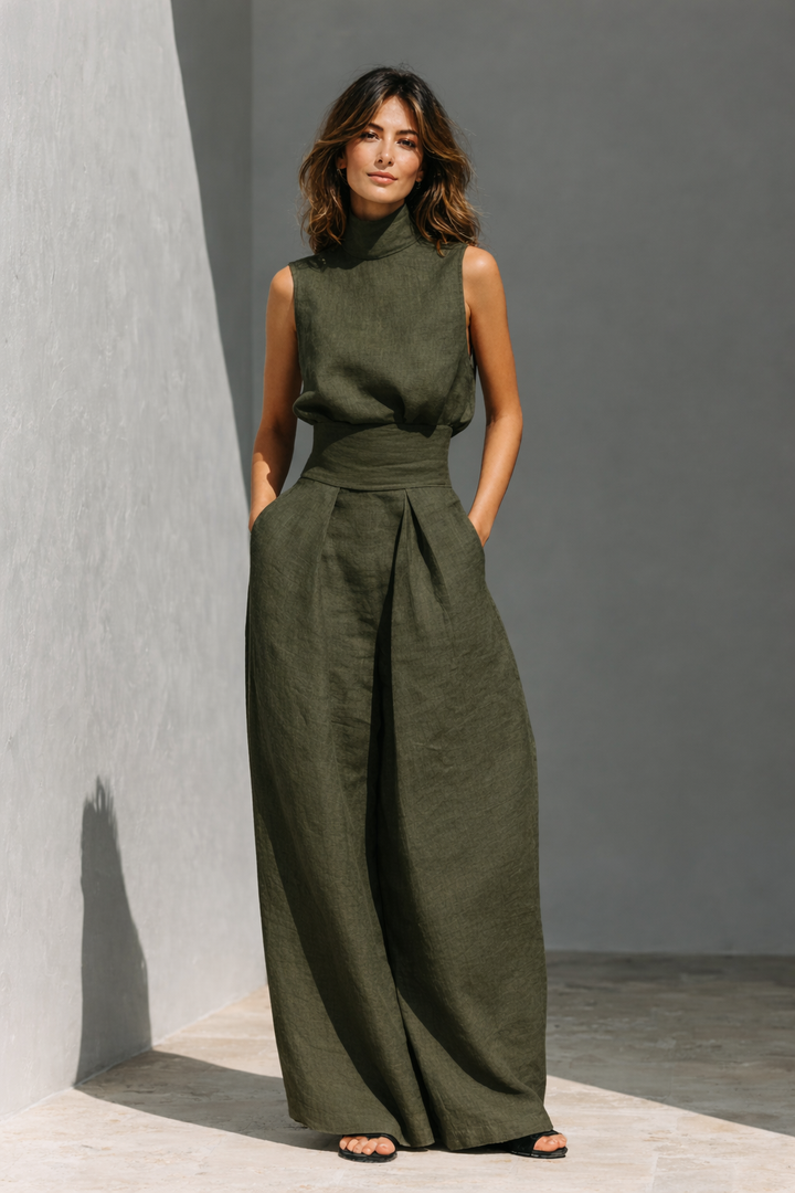 Teodora – Completo due pezzi donna in cotone e lino