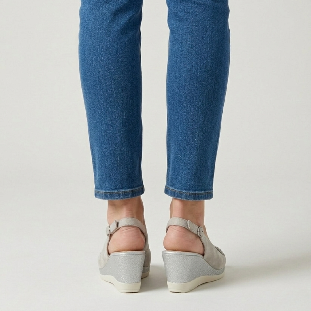 Aurora - Sandalo comfort donna con zeppa