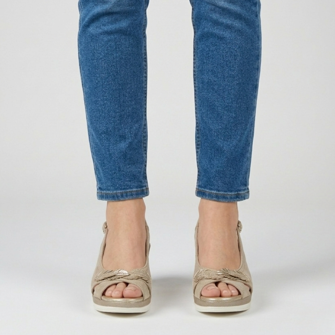 Aurora - Sandalo comfort donna con zeppa