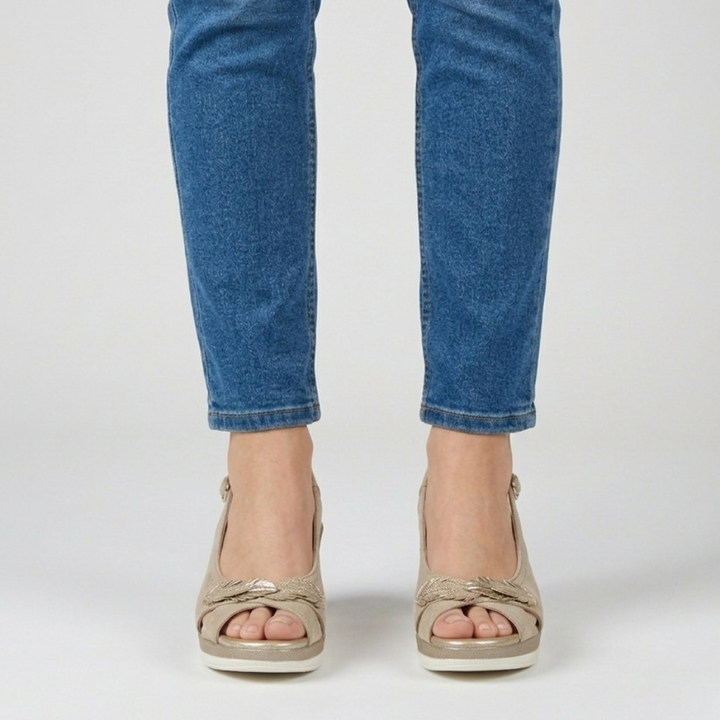Aurora - Sandalo comfort donna con zeppa