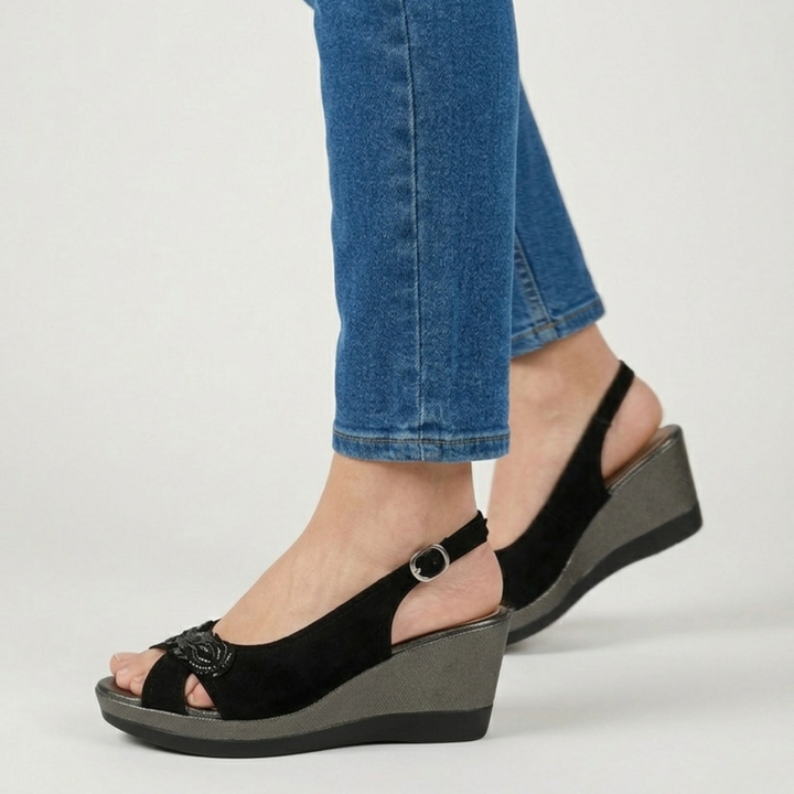 Aurora - Sandalo comfort donna con zeppa