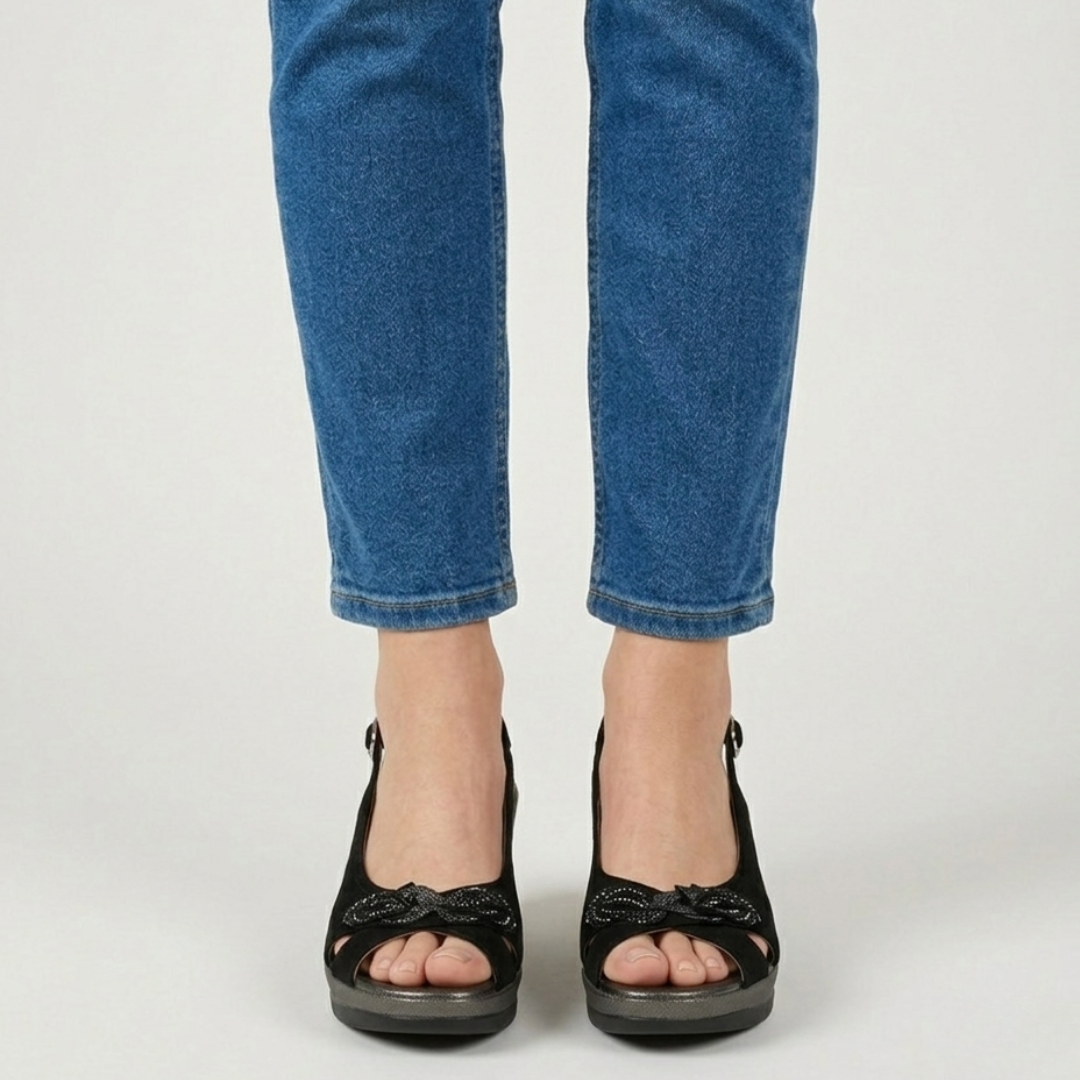 Aurora - Sandalo comfort donna con zeppa