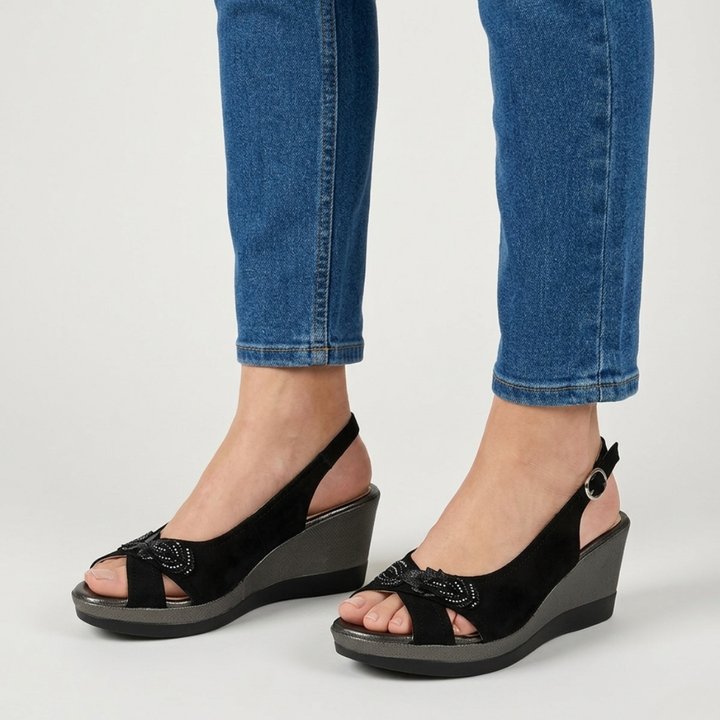 Aurora - Sandalo comfort donna con zeppa