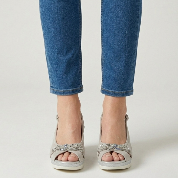 Aurora - Sandalo comfort donna con zeppa