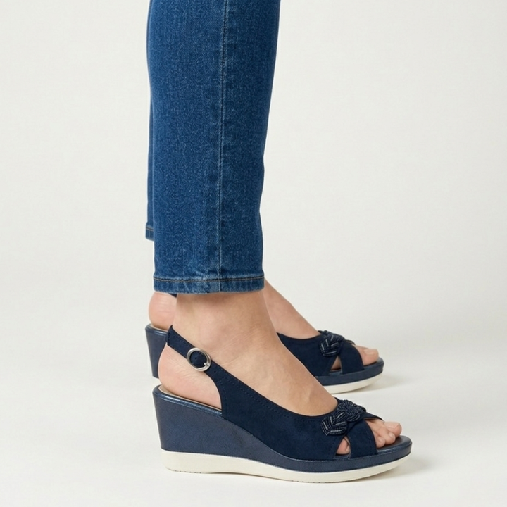 Aurora - Sandalo comfort donna con zeppa