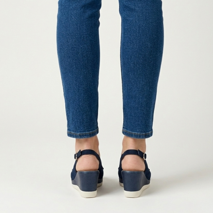 Aurora - Sandalo comfort donna con zeppa
