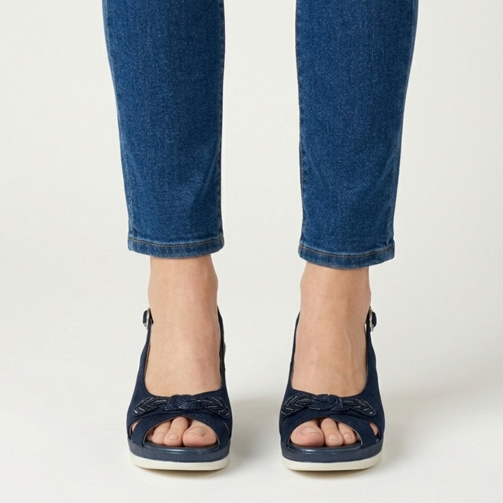 Aurora - Sandalo comfort donna con zeppa