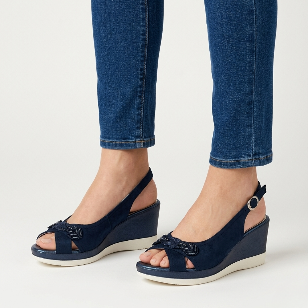 Aurora - Sandalo comfort donna con zeppa