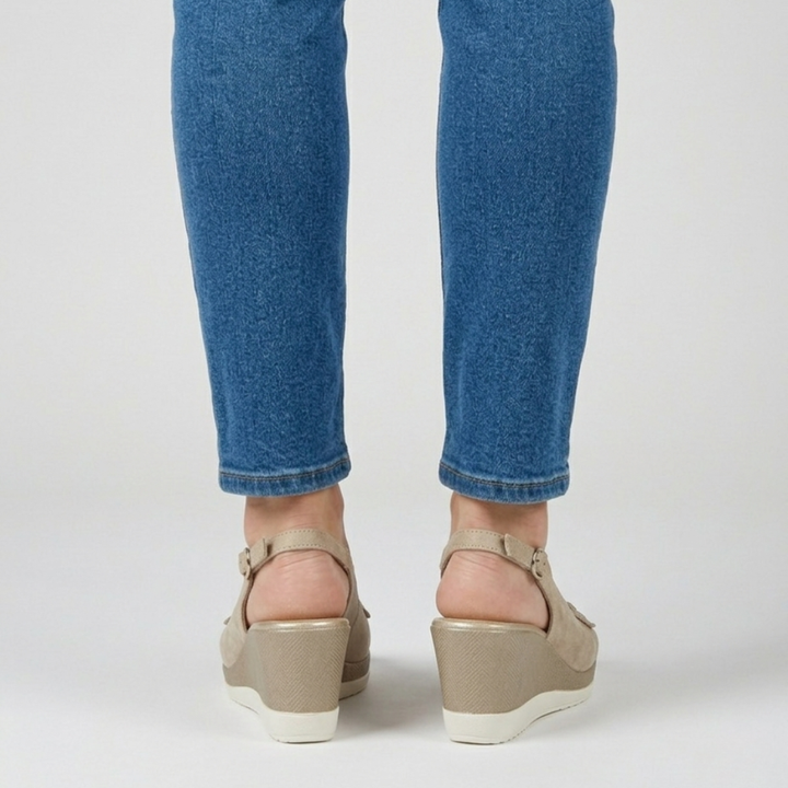 Aurora - Sandalo comfort donna con zeppa