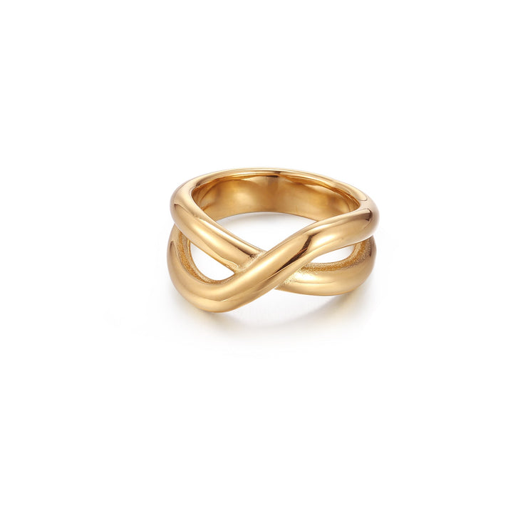 Doppia Eternia | Anello doppio infinito placcato oro