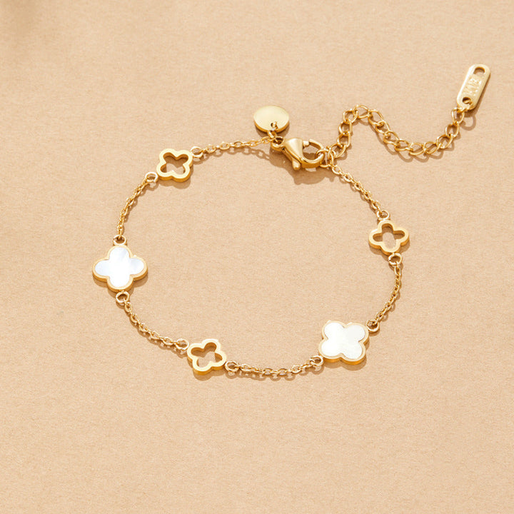 Lucia | Bracciale con Quadrifoglio Dorato