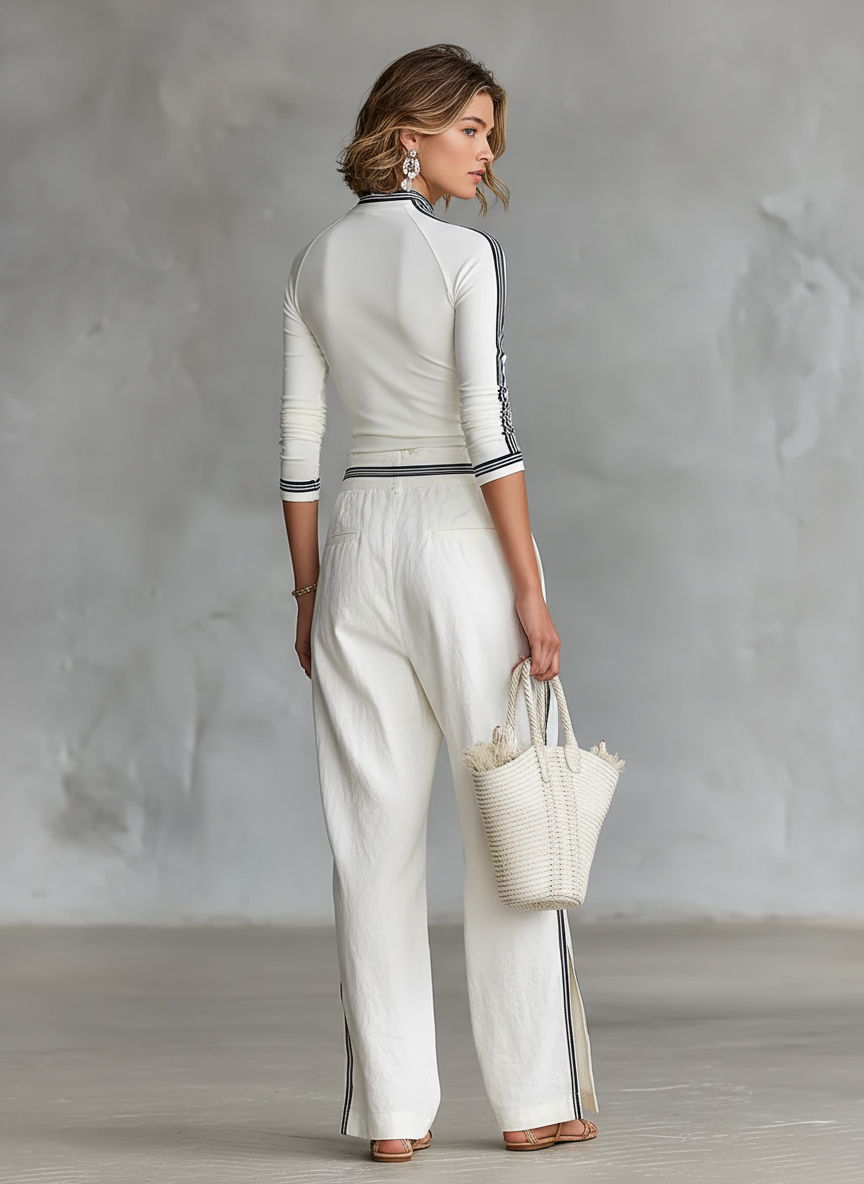 Adriana – Completo athleisure con t-shirt e pantaloni larghi