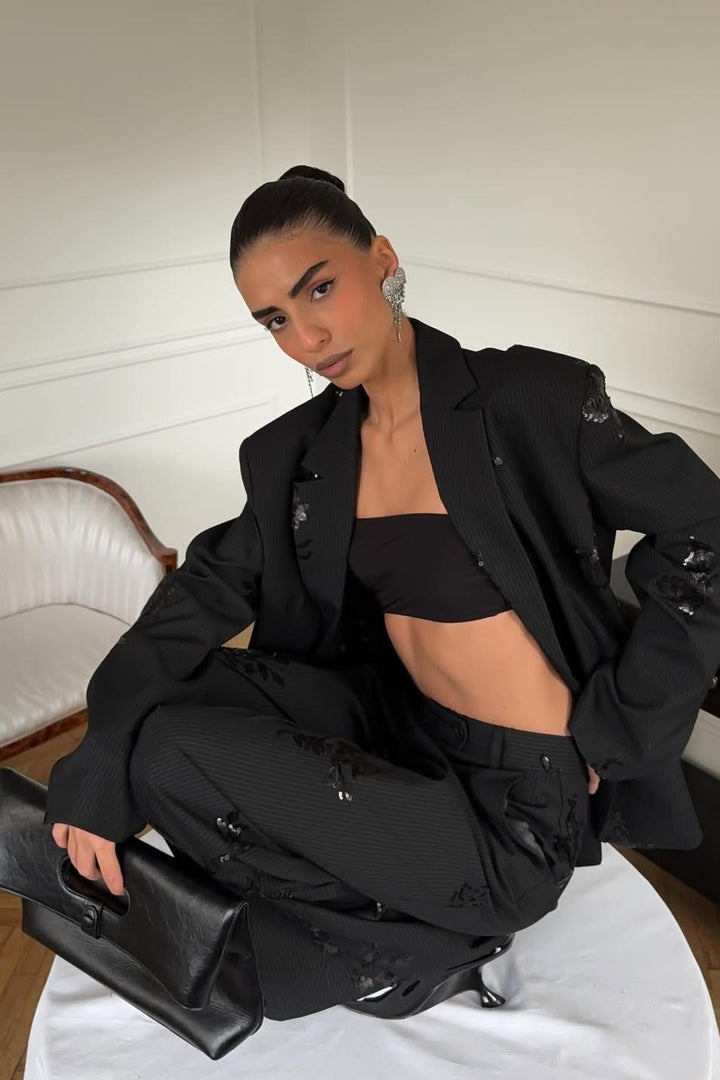 Valentina – Set blazer e pantaloni con paillettes
