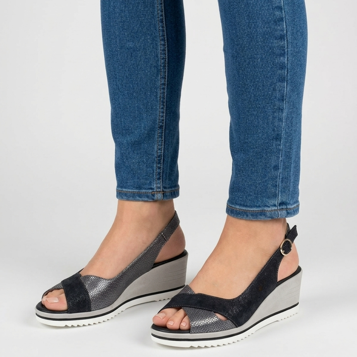 Fiamma Sole - Sandalo Donna con Zeppa