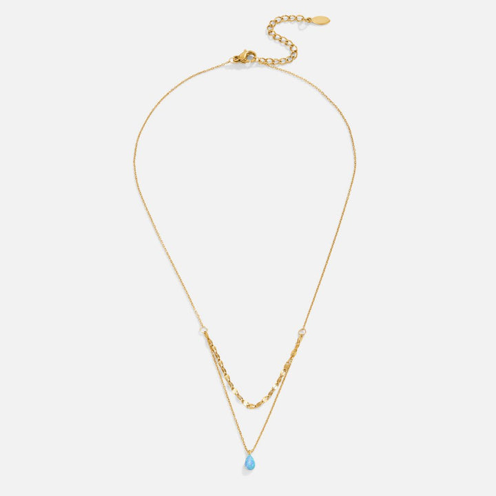 Opalia | Collana a strati con goccia di opale blu