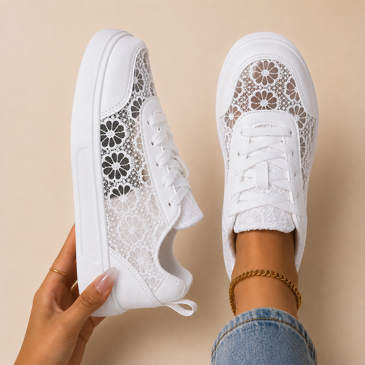 Sofia Marini | Sneakers Eleganti con Dettagli in Pizzo