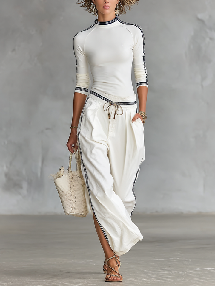 Adriana – Completo athleisure con t-shirt e pantaloni larghi