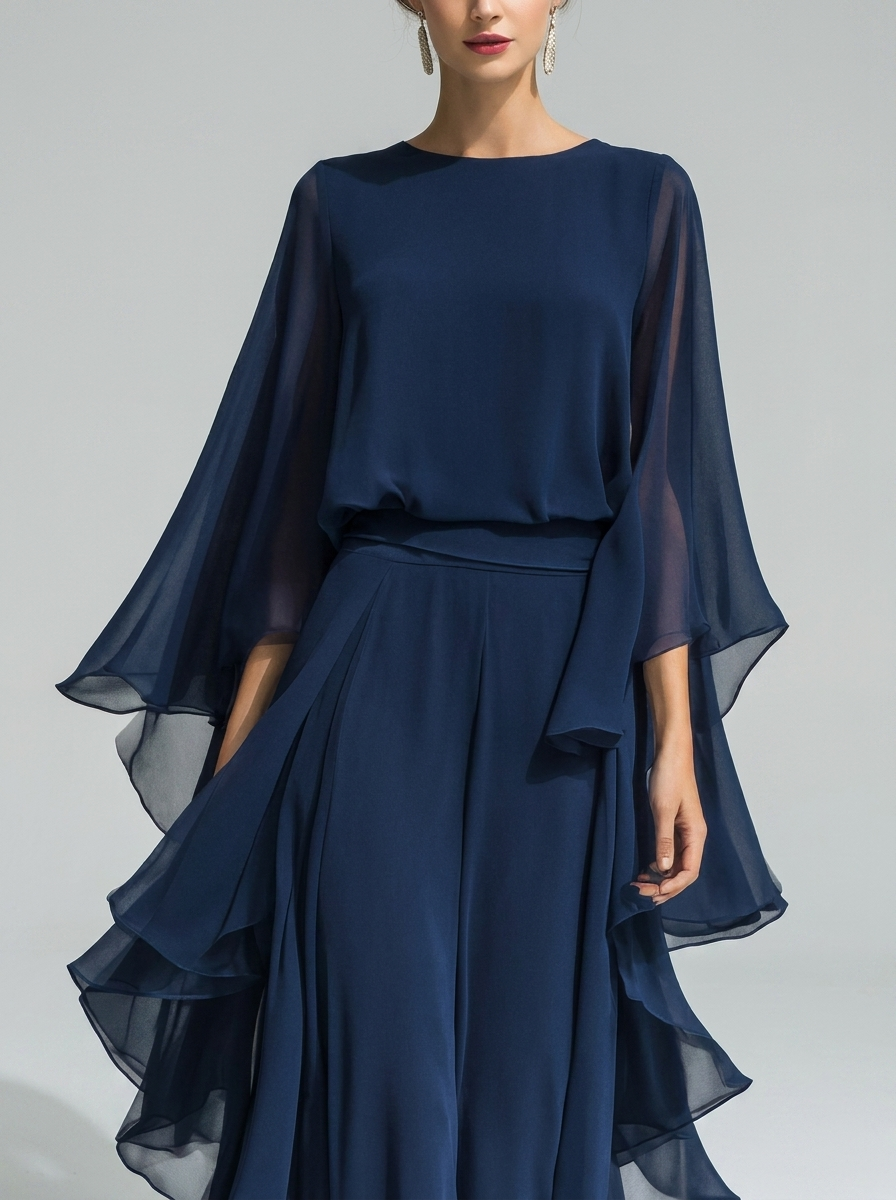 Aurienna – Completo in chiffon elegante e fluido