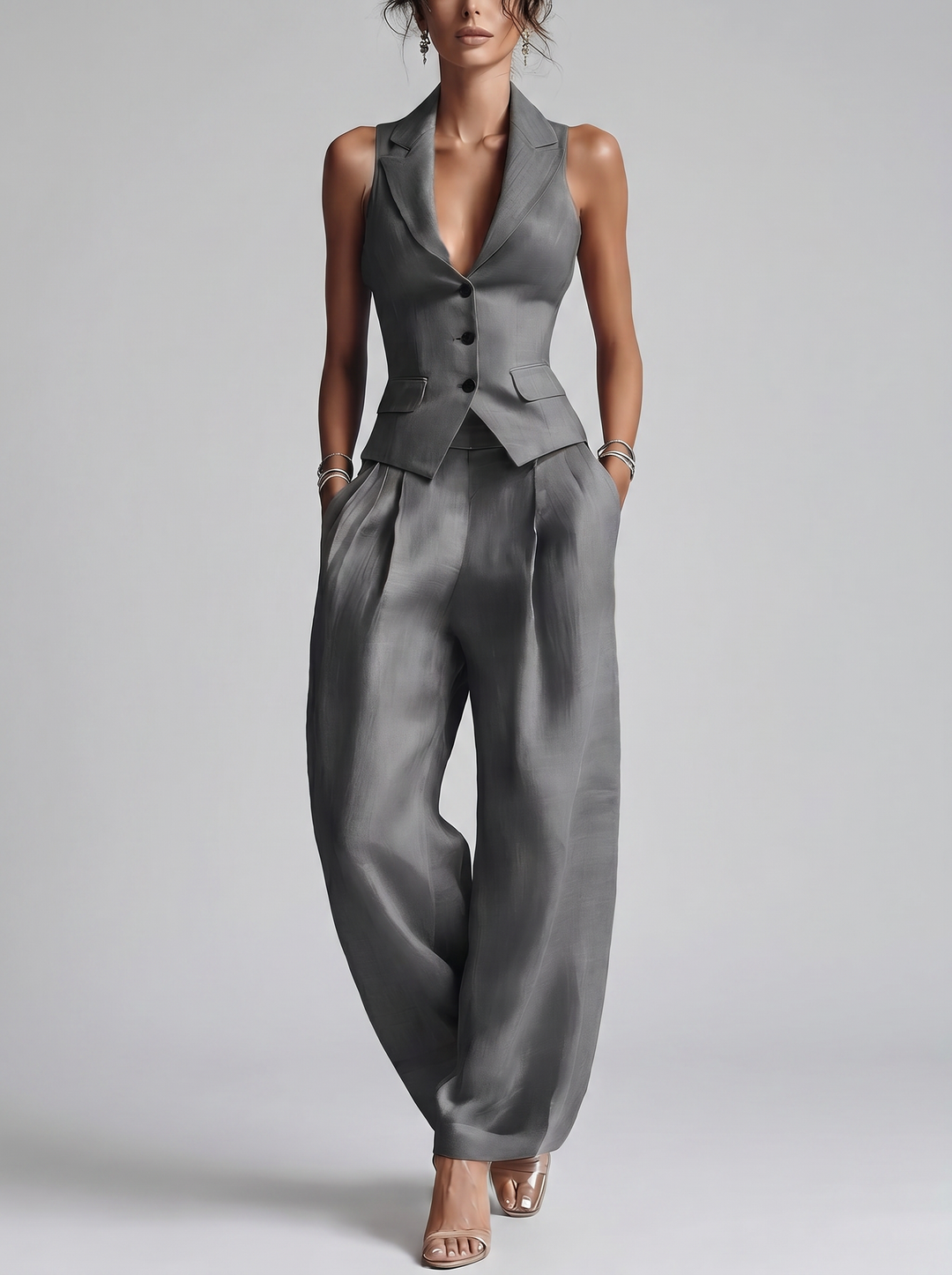 Patrizia – Completo due pezzi donna elegante con scollo a V