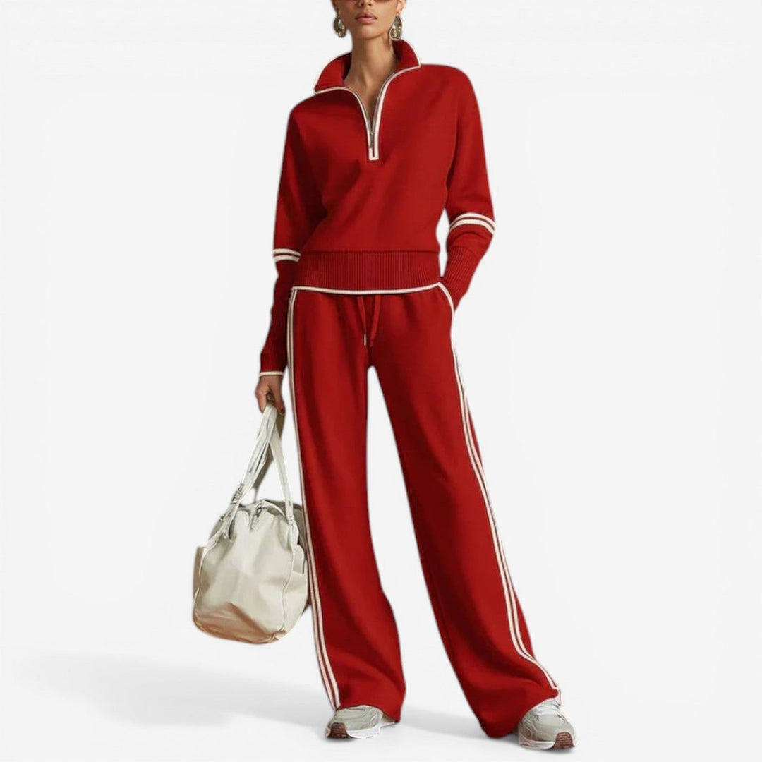 Camilla – Coordinato donna con zip e drappeggio fluido