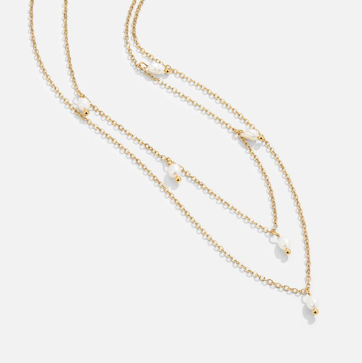 Kayla | Collana Multistrato con Perle Pendenti