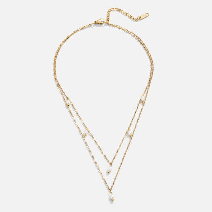 Kayla | Collana Multistrato con Perle Pendenti