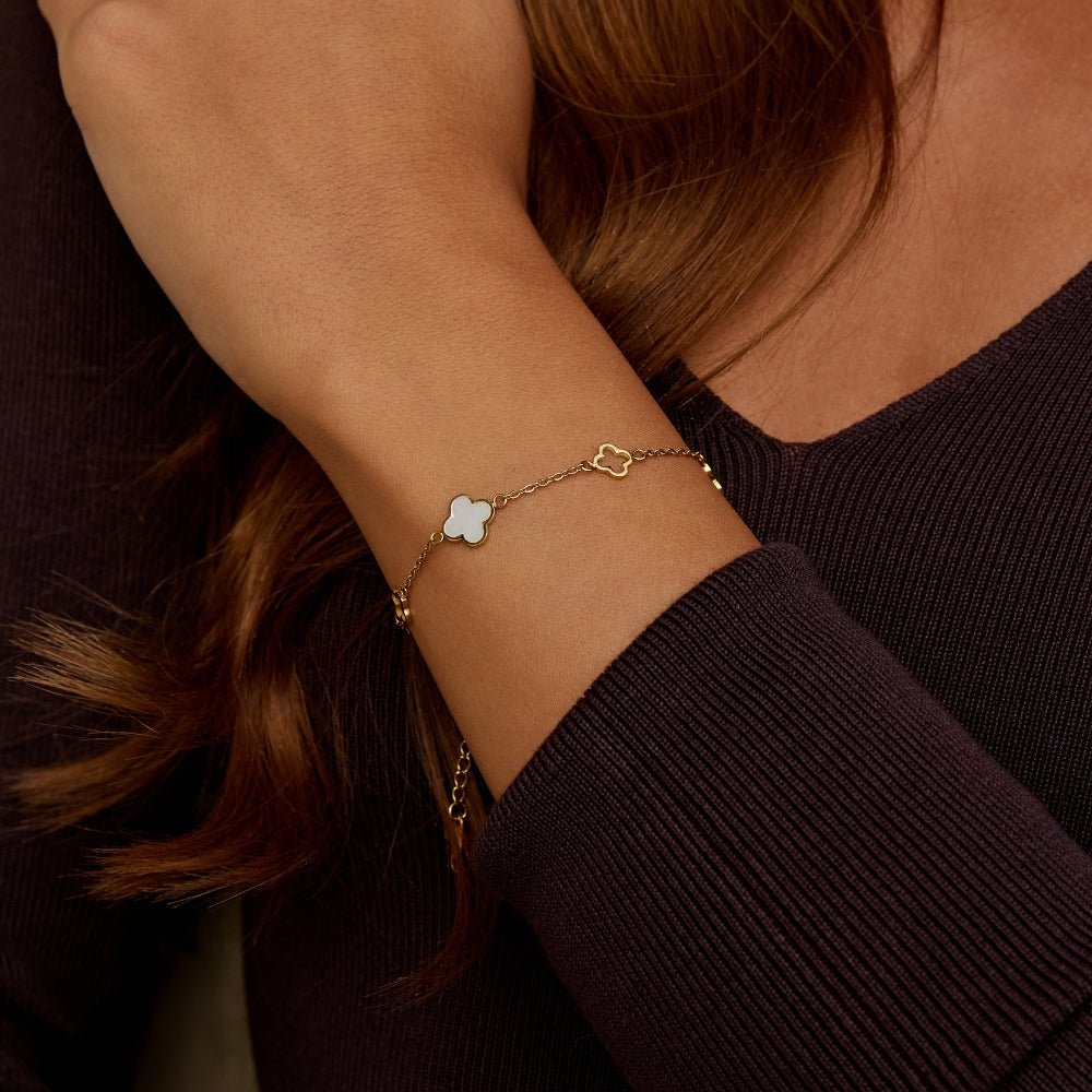 Lucia | Bracciale con Quadrifoglio Dorato