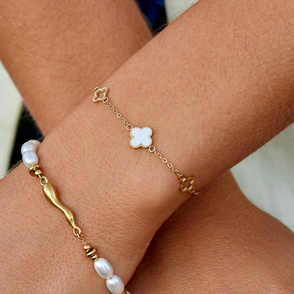 Lucia | Bracciale con Quadrifoglio Dorato