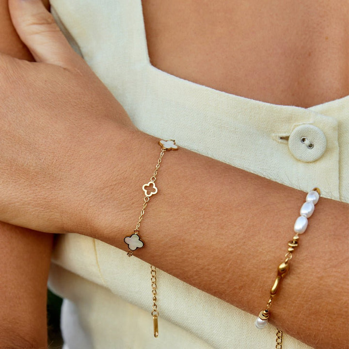 Lucia | Bracciale con Quadrifoglio Dorato