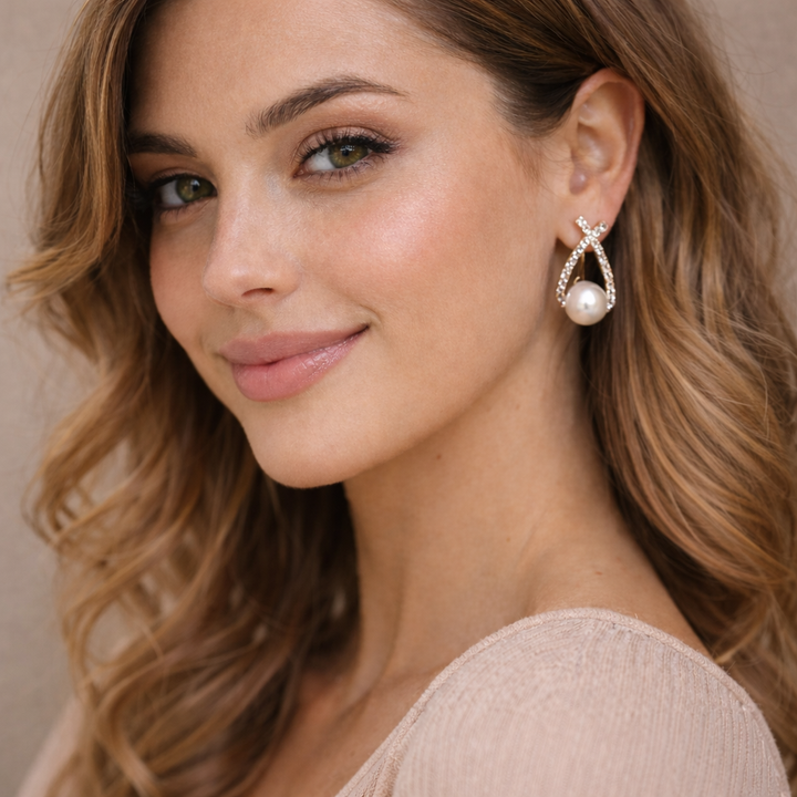Perla | Orecchini con perle e paillettes