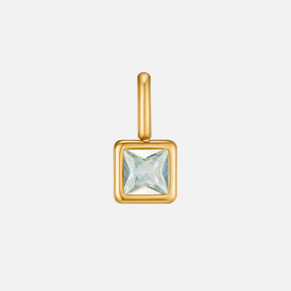 Pietra del Mese | Collana con Ciondolo Quadrato e Pietra di Nascita